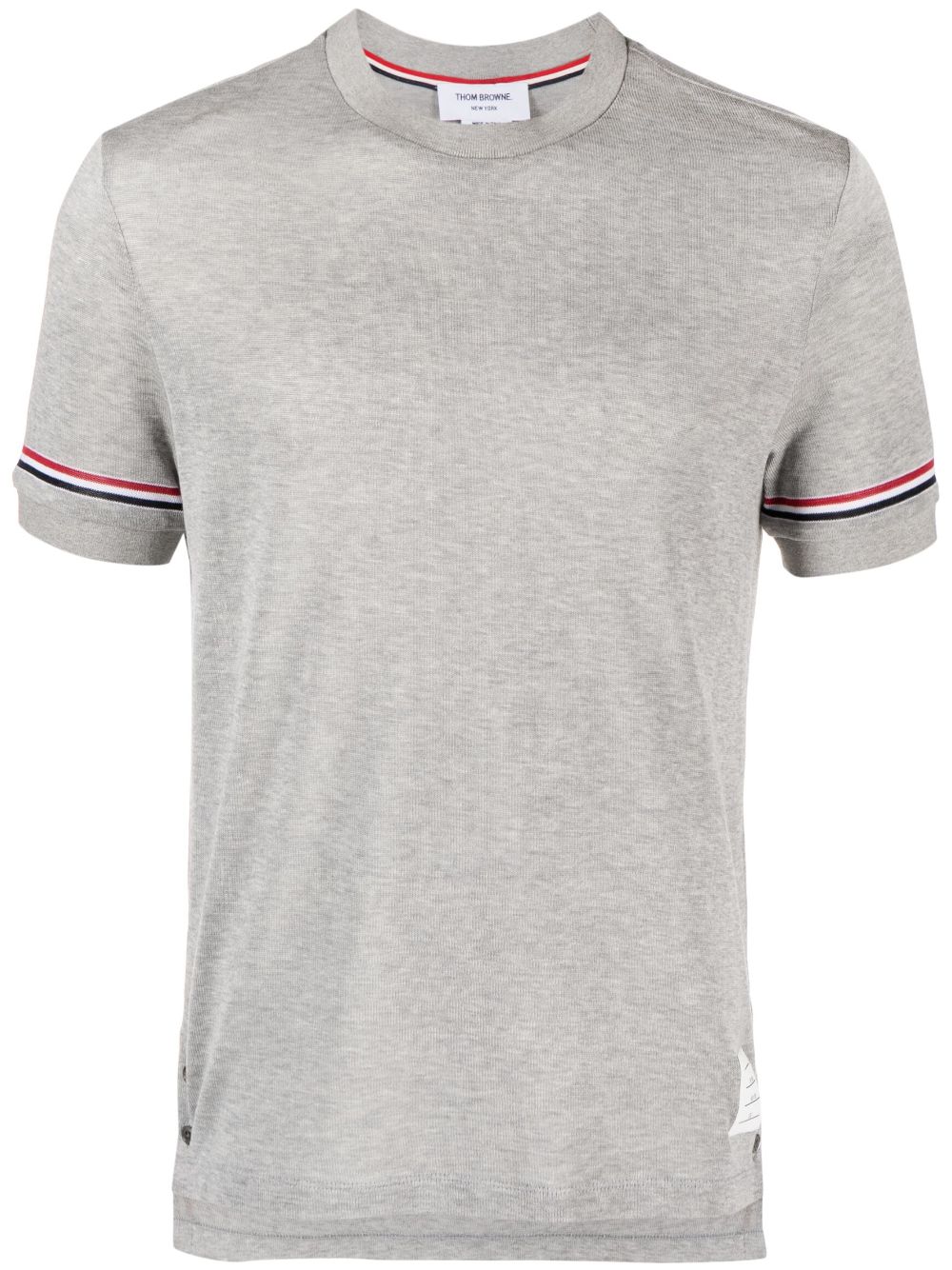 Thom Browne grosgrain-loop short-sleeve T-shirt - Grey von Thom Browne