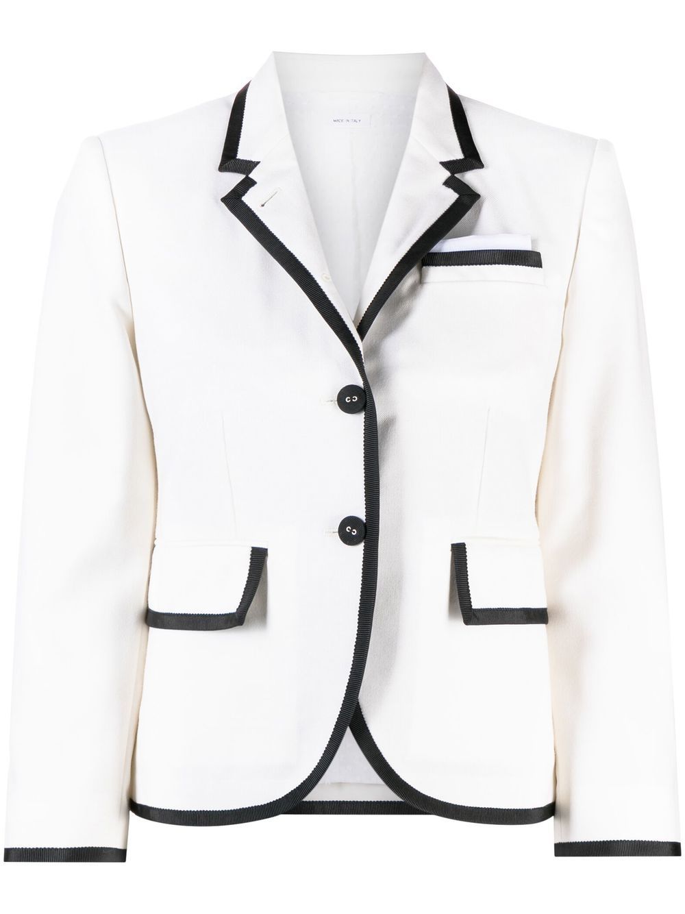 Thom Browne grosgrain ribbon-trim blazer - White von Thom Browne