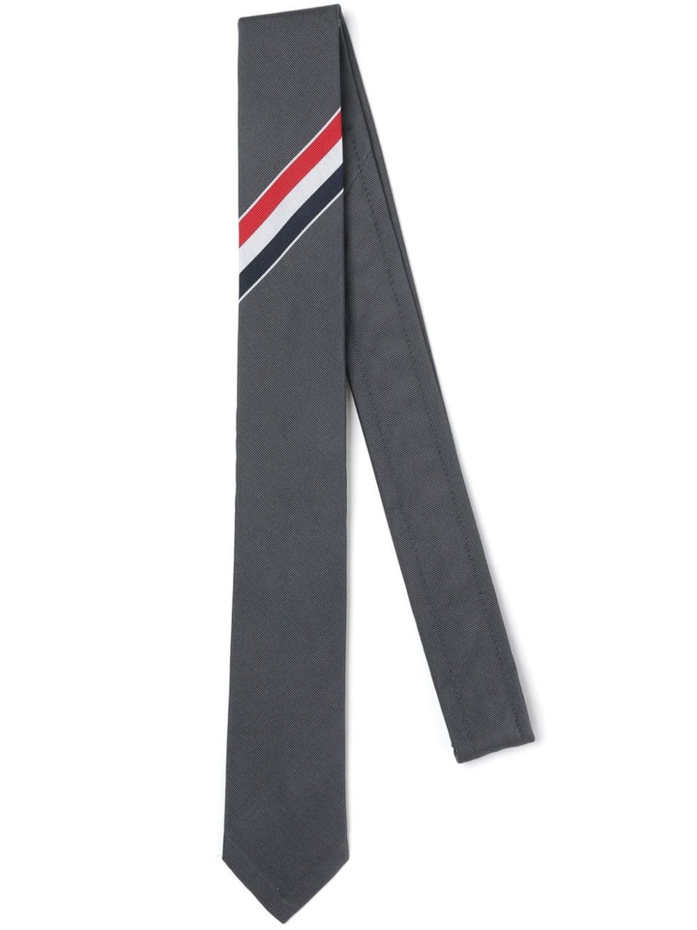 Thom Browne RWB stripe necktie - Grey von Thom Browne