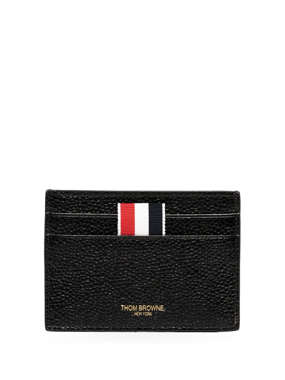 Thom Browne grosgrain-tab leather cardholder - Black von Thom Browne