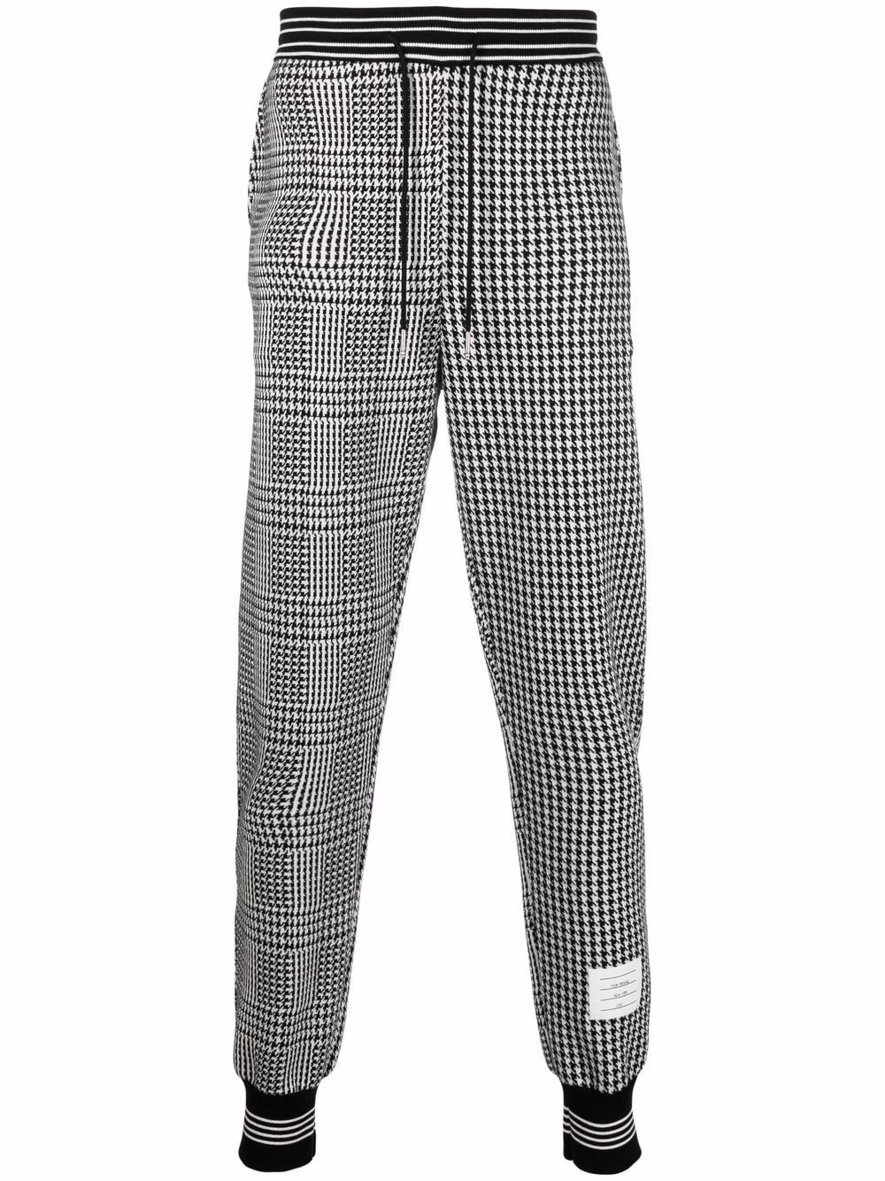 Thom Browne houndstooth print track pants - Black von Thom Browne