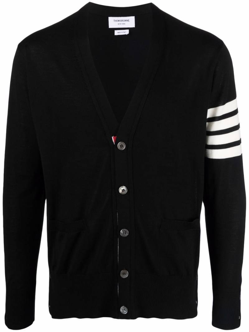 Thom Browne intarsia-knit 4-Bar stripe cardigan - Black von Thom Browne