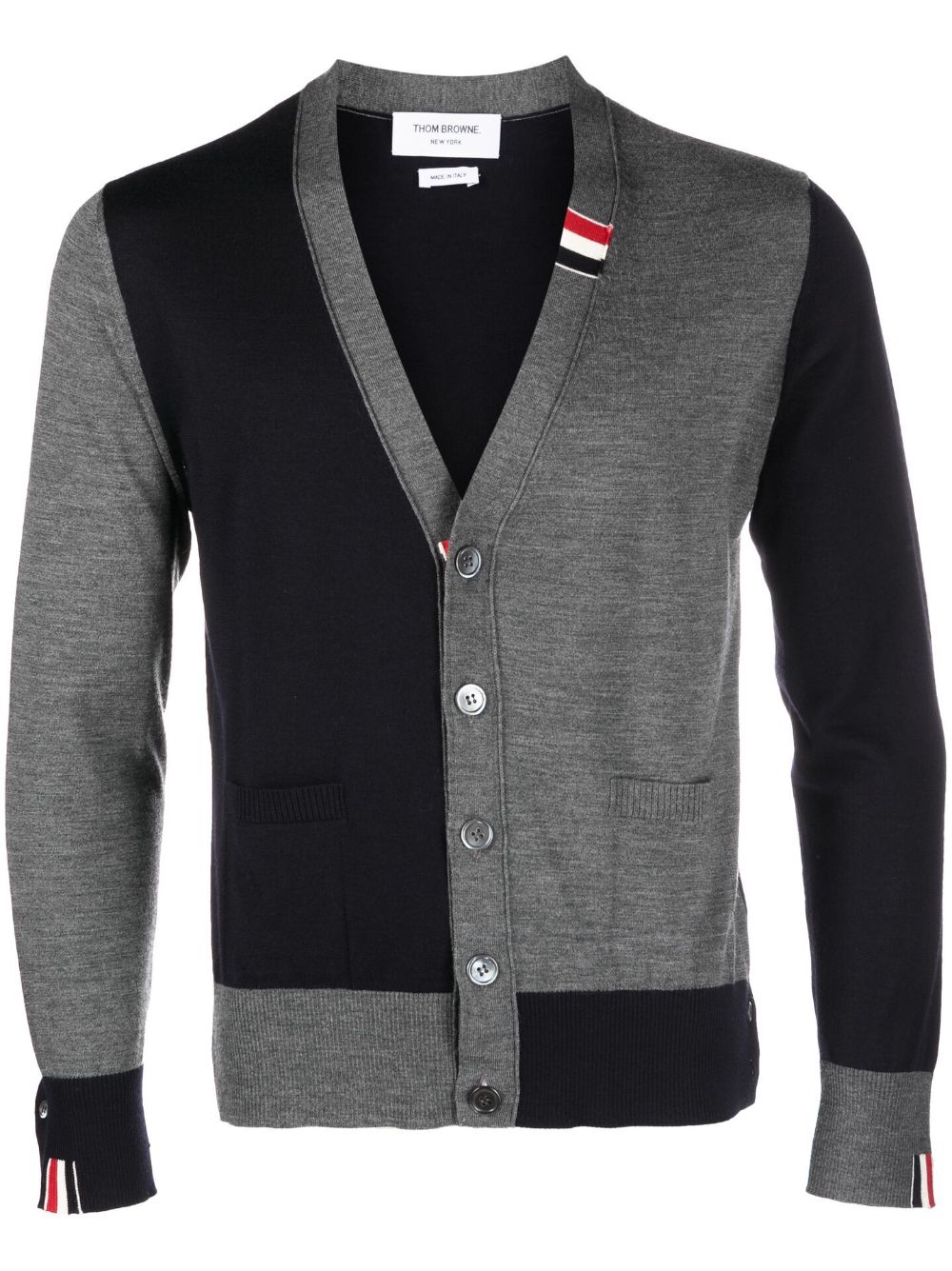 Thom Browne jersey stitch V-neck cardigan - Blue von Thom Browne