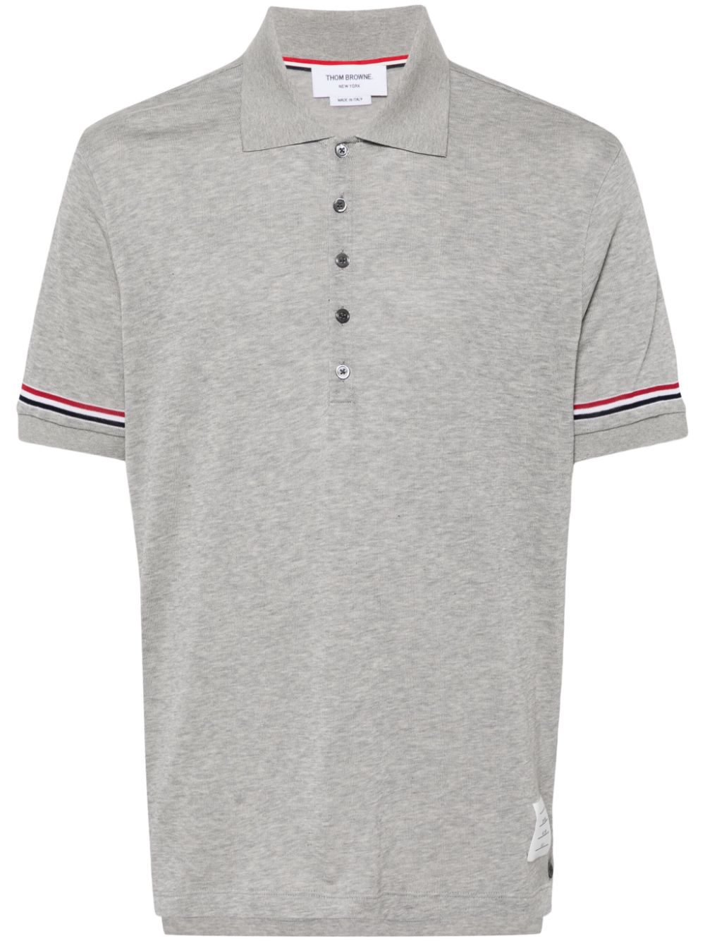 Thom Browne knitted cotton polo shirt - Grey von Thom Browne