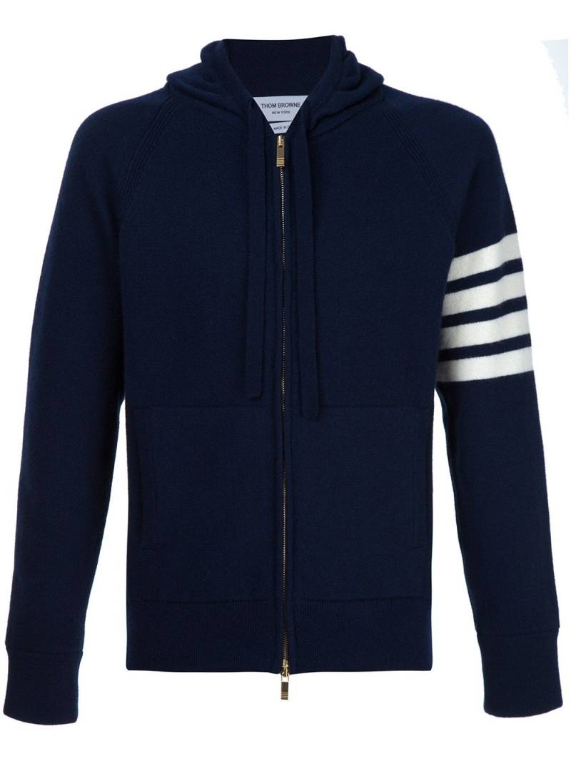 Thom Browne knitted zip hoodie - Blue von Thom Browne