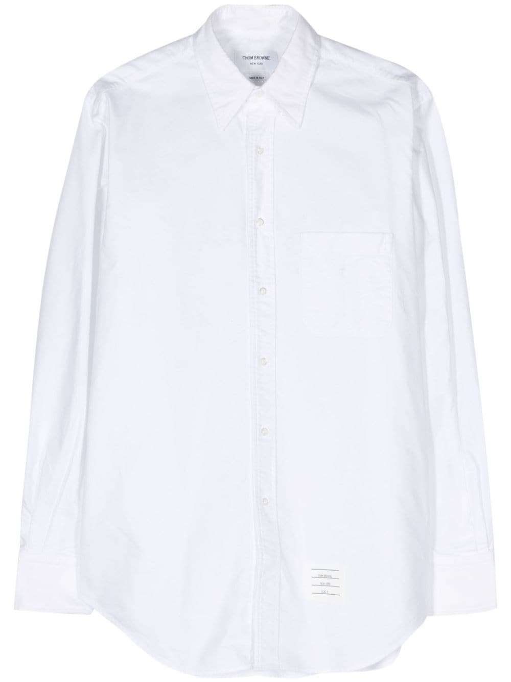 Thom Browne logo-patch cotton shirt - White von Thom Browne