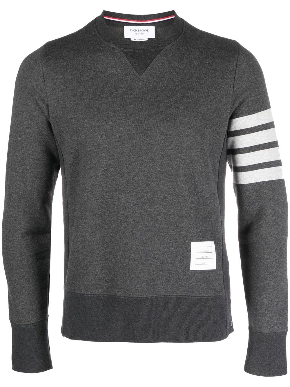 Thom Browne logo-patch cotton sweatshirt - Grey von Thom Browne