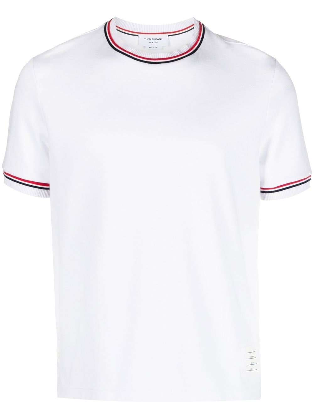 Thom Browne logo-patch crew neck t-shirt - White von Thom Browne