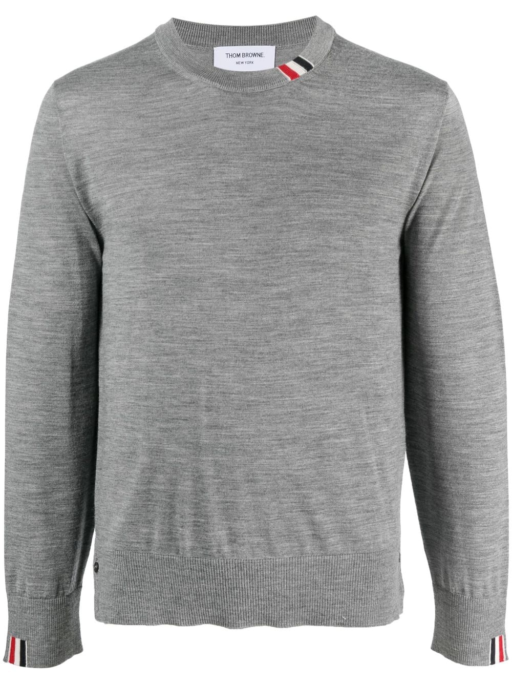 Thom Browne logo-patch wool sweatshirt - Grey von Thom Browne
