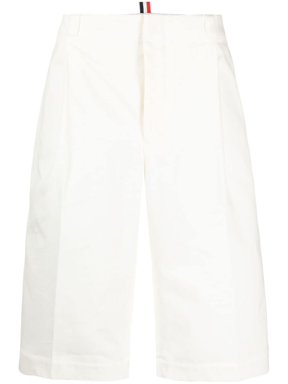 Thom Browne logo-pull-tab cotton shorts - White von Thom Browne
