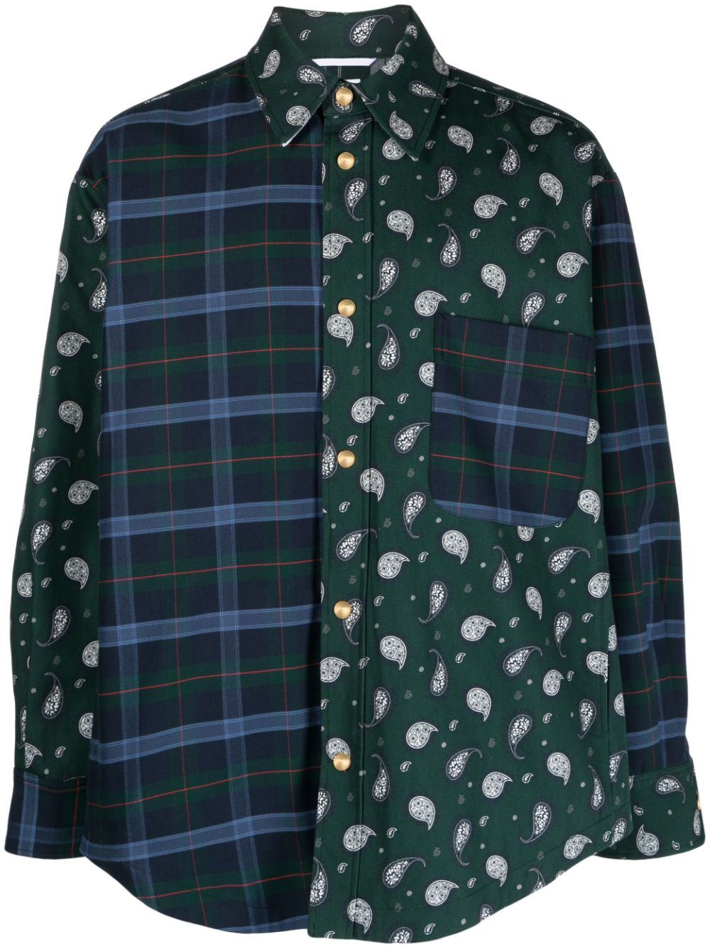 Thom Browne oversize mix-printed shirt jacket - Green von Thom Browne