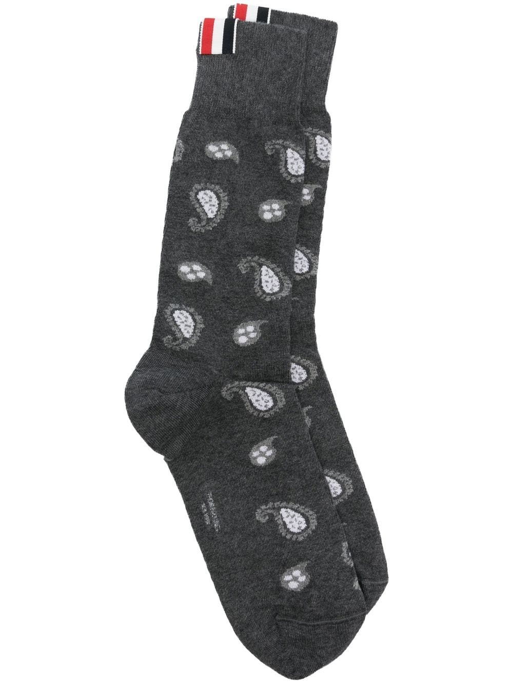 Thom Browne paisley intarsia-knit socks - Grey von Thom Browne
