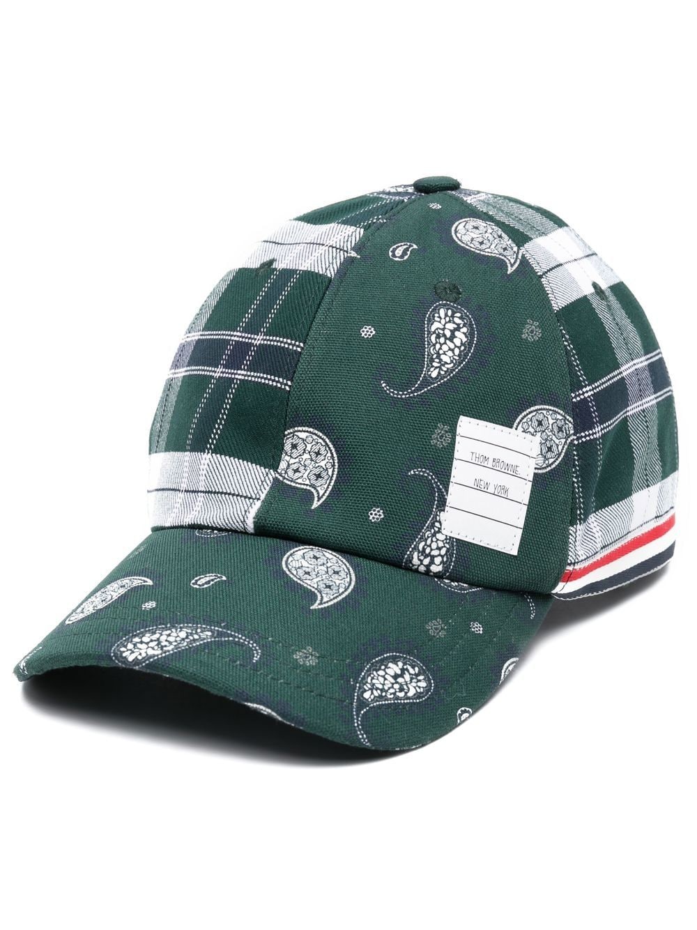 Thom Browne paisley-print cotton baseball cap - Green von Thom Browne