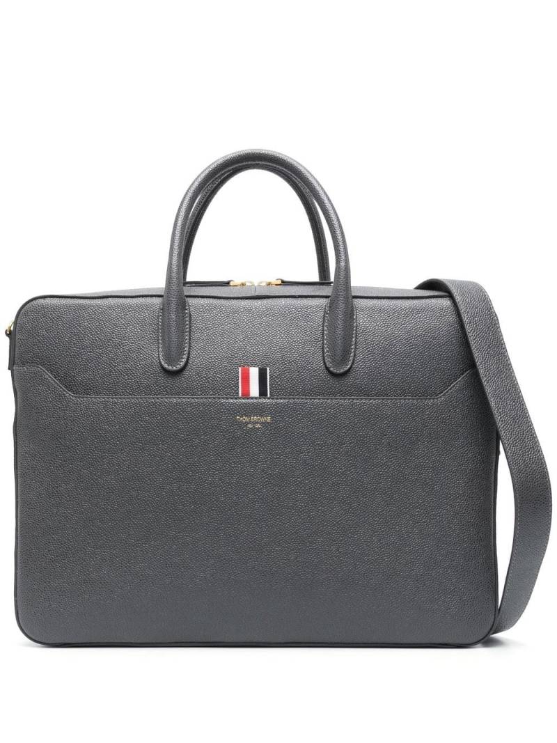 Thom Browne pebble grain-leather business bag - Grey von Thom Browne