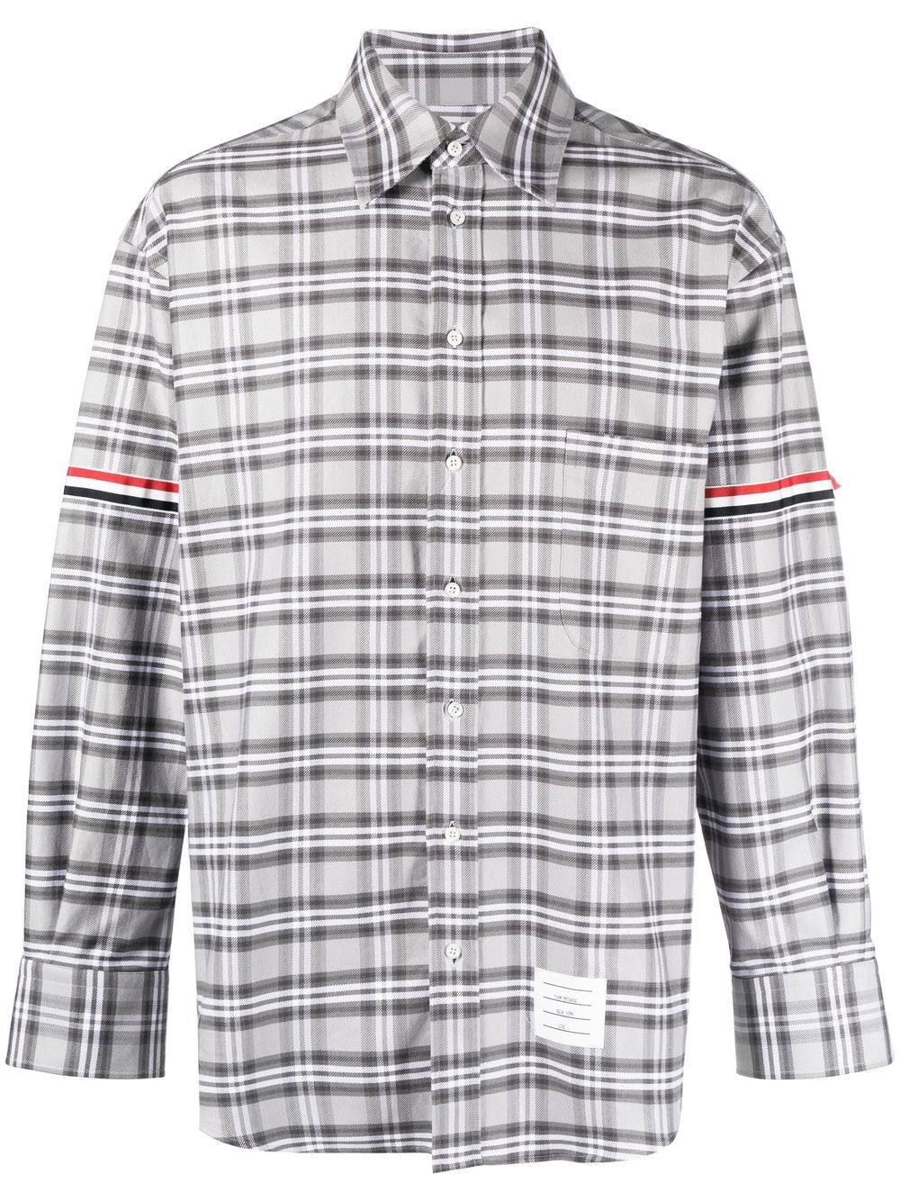 Thom Browne plaid-check print shirt - Grey von Thom Browne