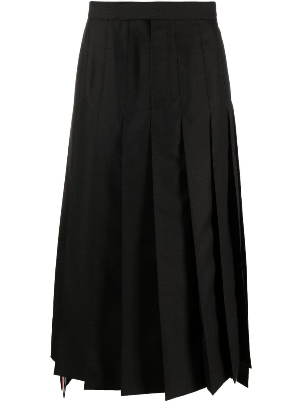 Thom Browne pleated wool maxi skirt - Black von Thom Browne