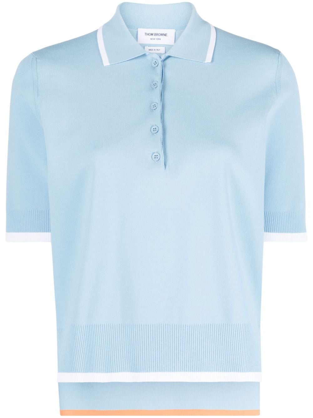 Thom Browne rib-stitch boxy polo shirt - Blue von Thom Browne