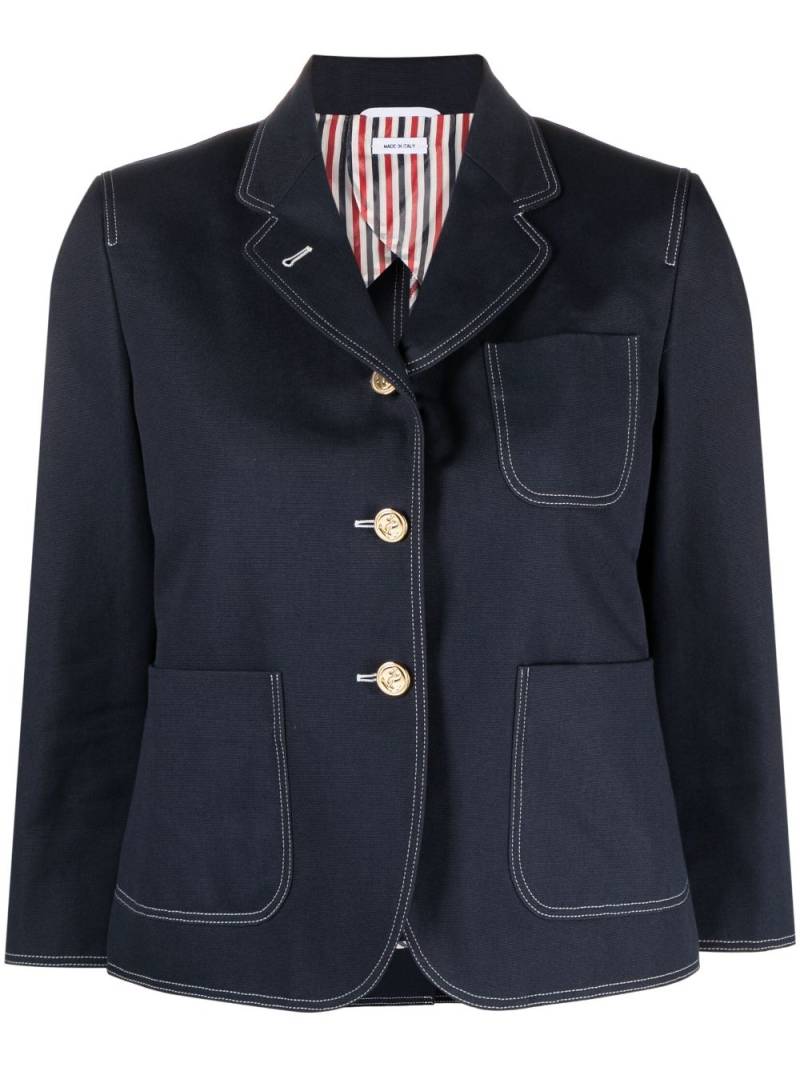 Thom Browne sack-patch cropped jacket - Blue von Thom Browne