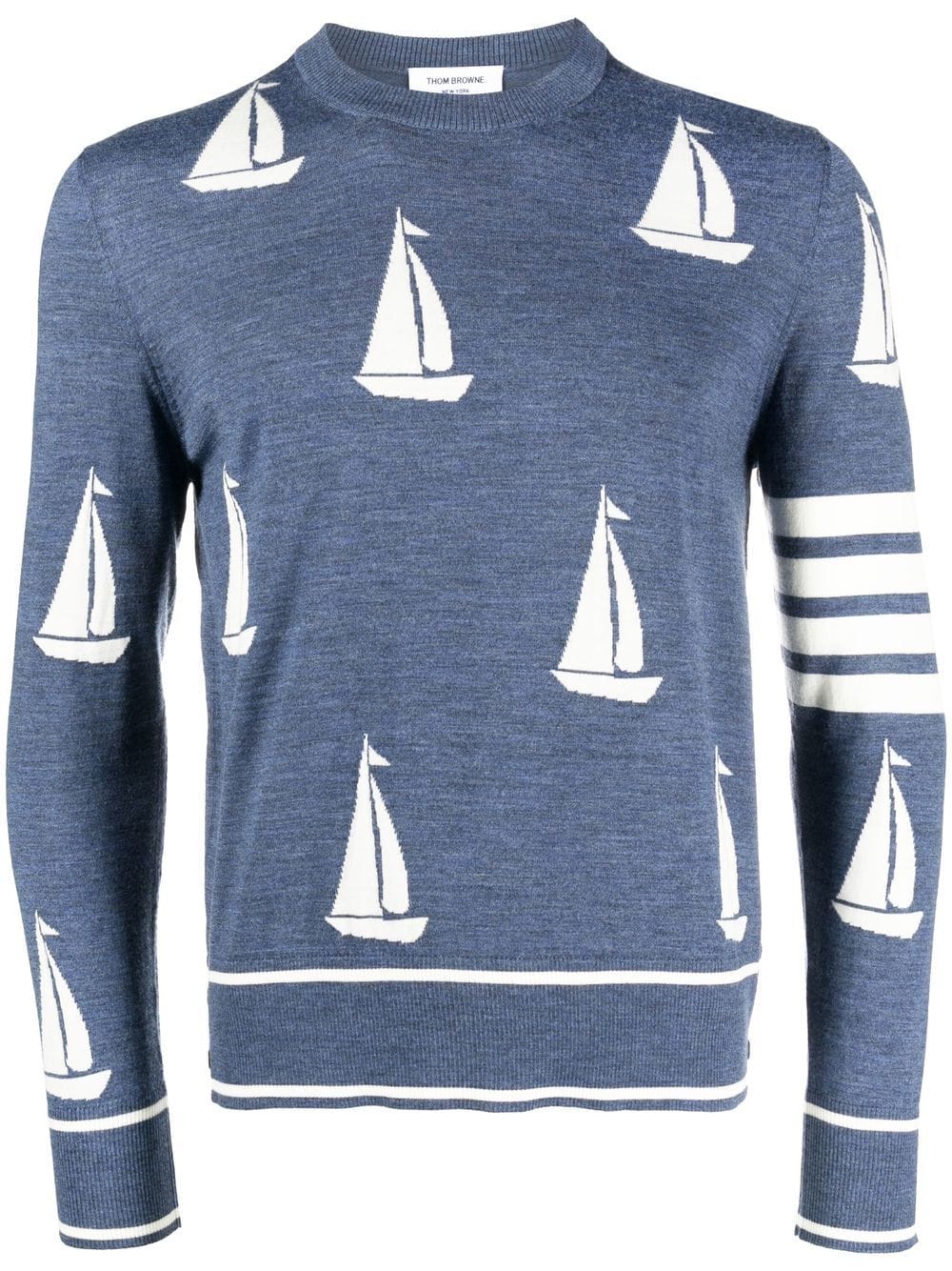Thom Browne sail boat-motif sweater - Blue von Thom Browne