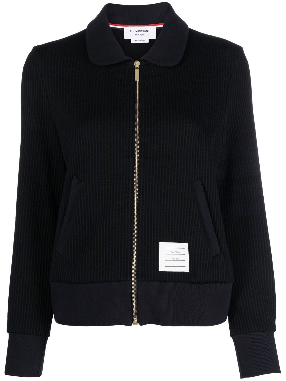 Thom Browne seersucker 4-Bar zipped jacket - Blue von Thom Browne