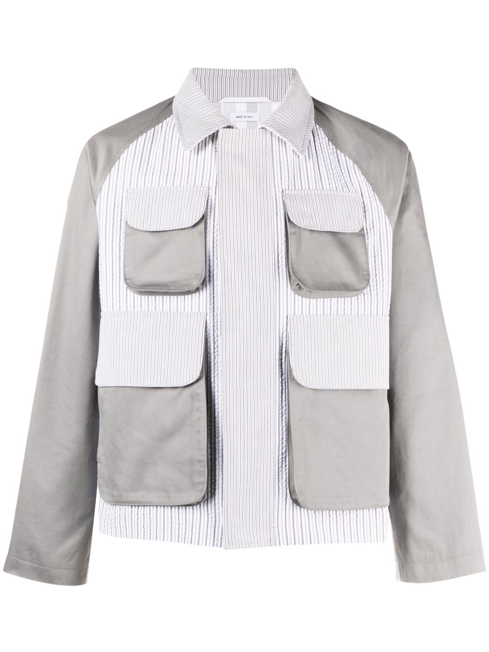 Thom Browne seersucker cotton striped jacket - Grey von Thom Browne