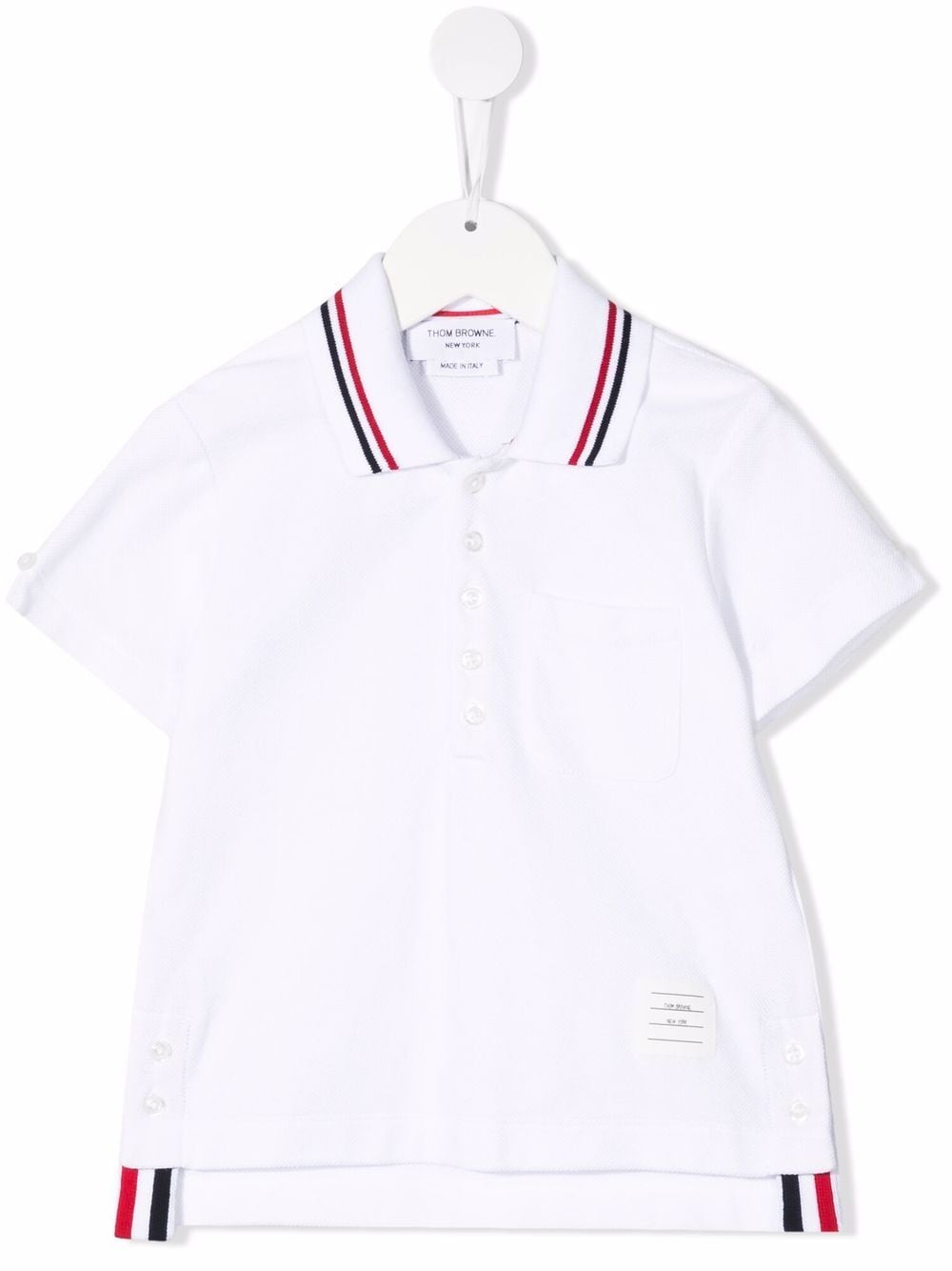 Thom Browne Kids short sleeve cotton polo shirt - White von Thom Browne Kids