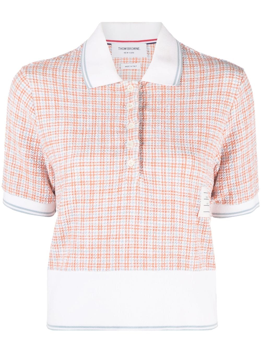 Thom Browne short-sleeve tweed polo shirt - Orange von Thom Browne