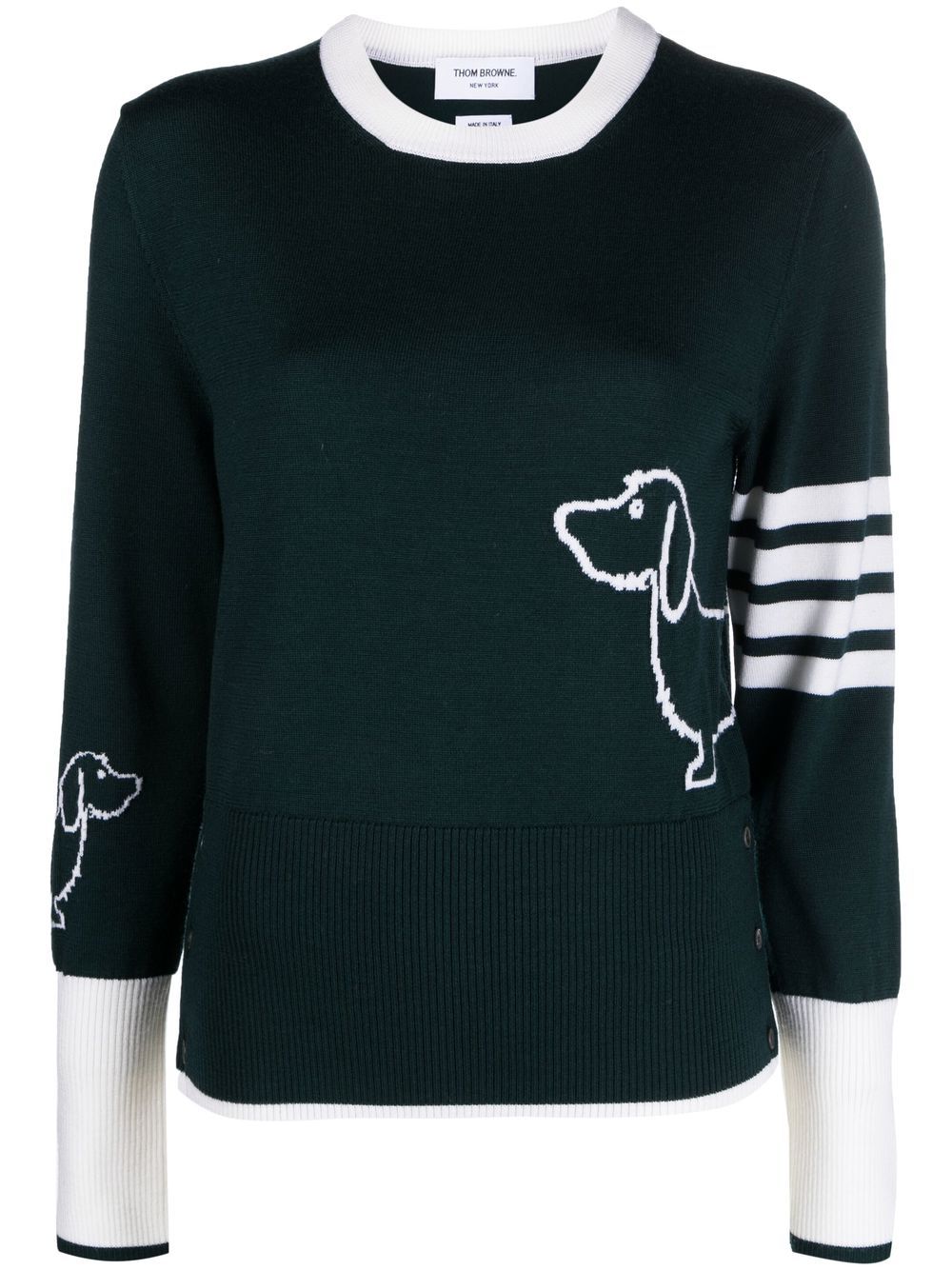 Thom Browne signature 4-Bar stripe pullover - Green von Thom Browne