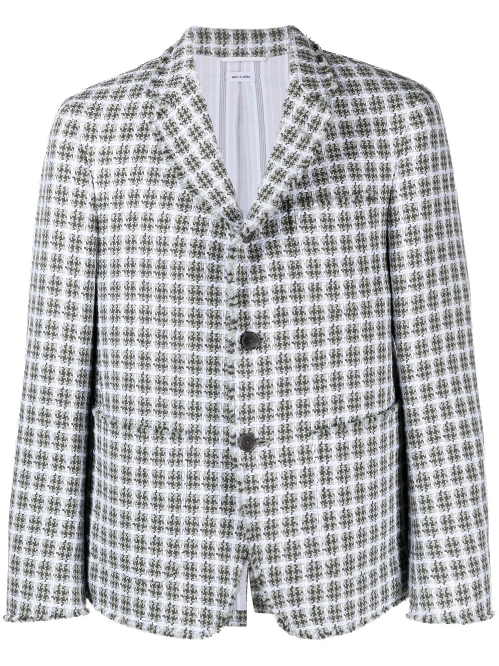 Thom Browne single-breasted check-pattern blazer - Grey von Thom Browne