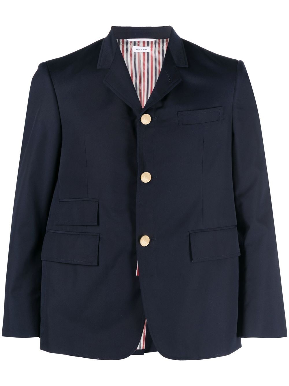 Thom Browne single-breasted cropped-sleeve blazer - Blue von Thom Browne