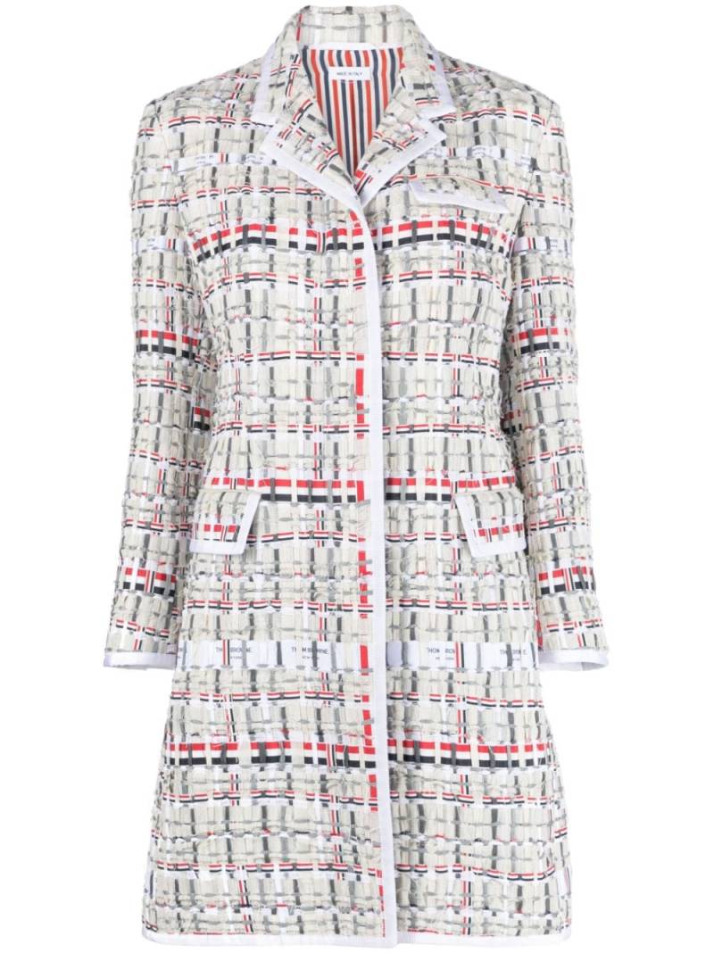 Thom Browne single-breasted tweed coat - Neutrals von Thom Browne