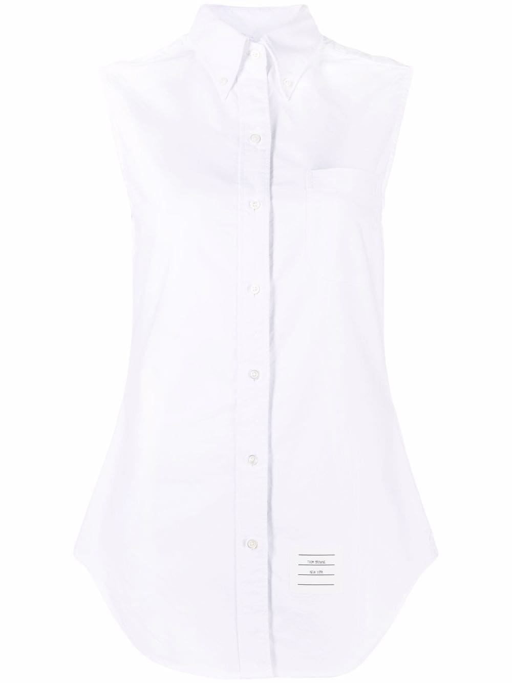 Thom Browne sleeveless pointed collar shirt - White von Thom Browne