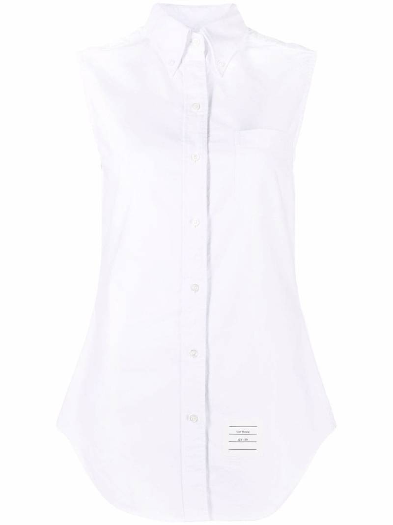 Thom Browne sleeveless pointed collar shirt - White von Thom Browne