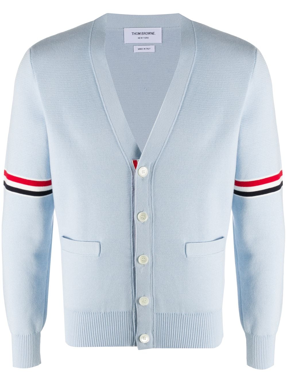 Thom Browne stripe detail cotton cardigan - Blue von Thom Browne