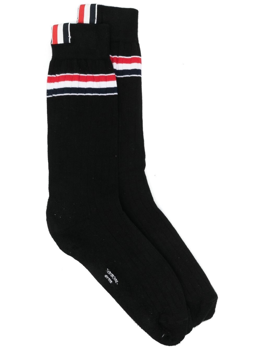 Thom Browne stripe-detail mid-calf socks - Black von Thom Browne