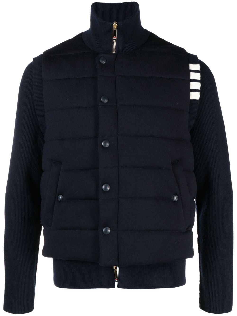 Thom Browne stripe-detail padded jacket - Blue von Thom Browne