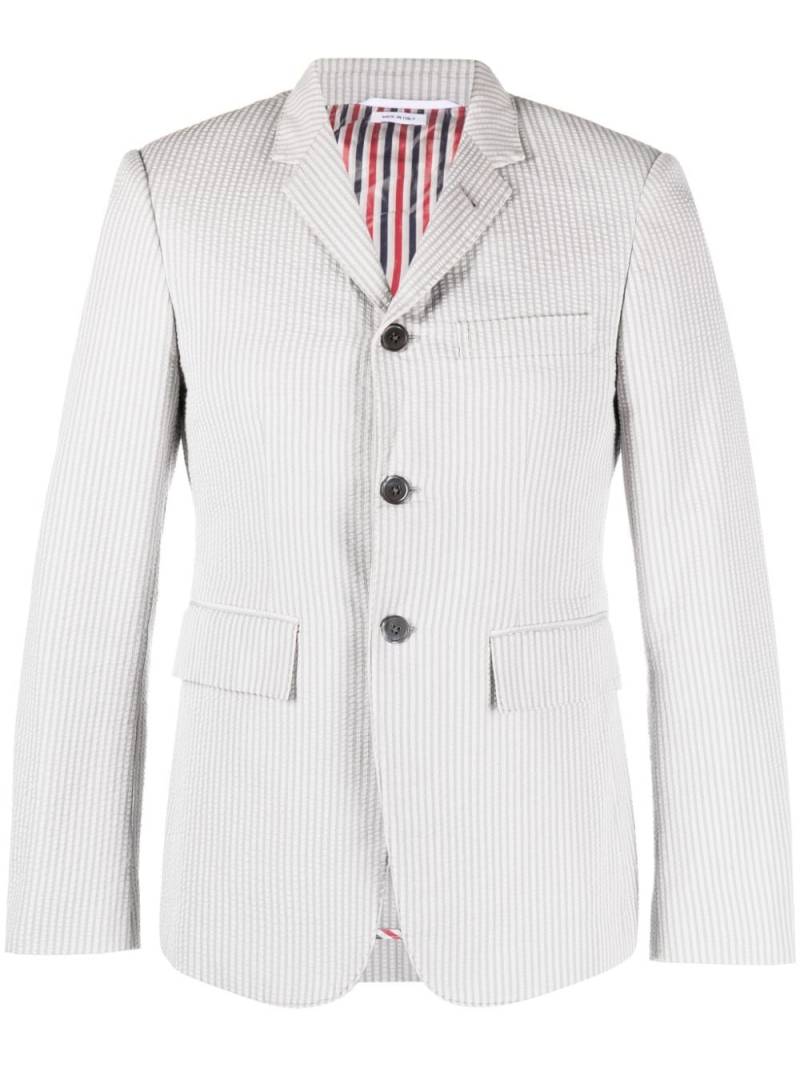 Thom Browne stripe-print seersucker cotton blazer - Grey von Thom Browne