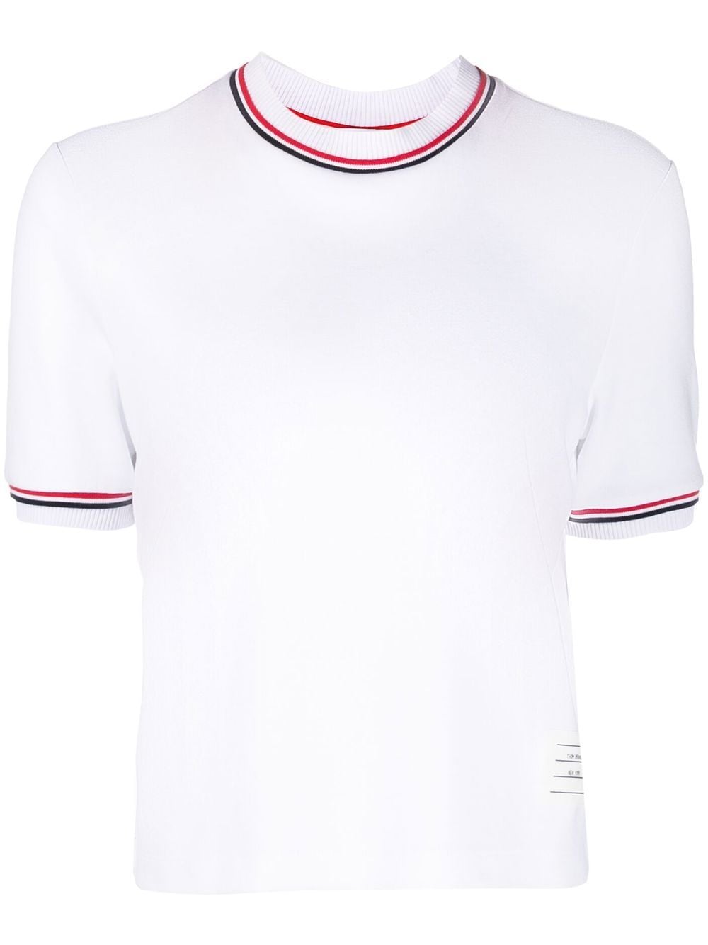 Thom Browne stripe-trim detail T-shirt - White von Thom Browne