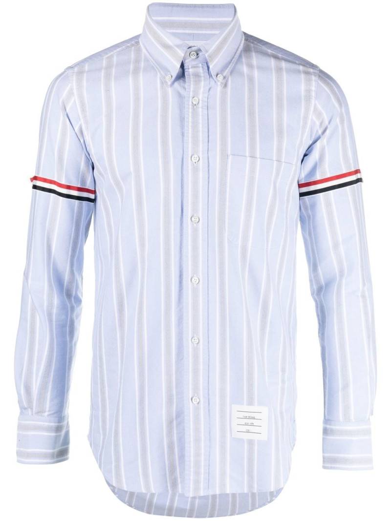 Thom Browne stripe-trim detail shirt - Blue von Thom Browne