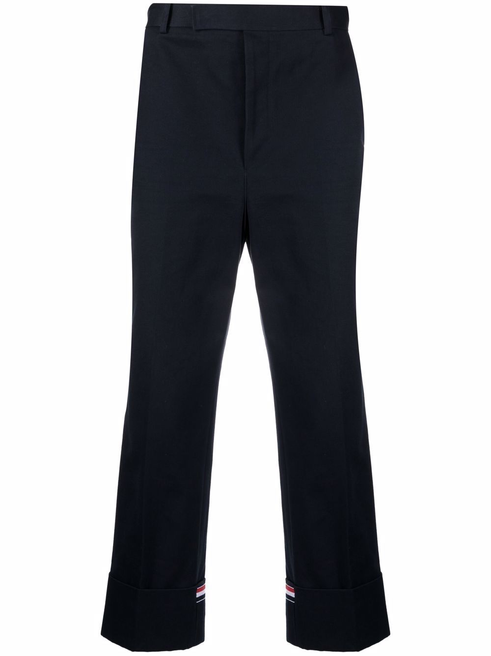 Thom Browne stripe-trim straight-leg trousers - Blue von Thom Browne