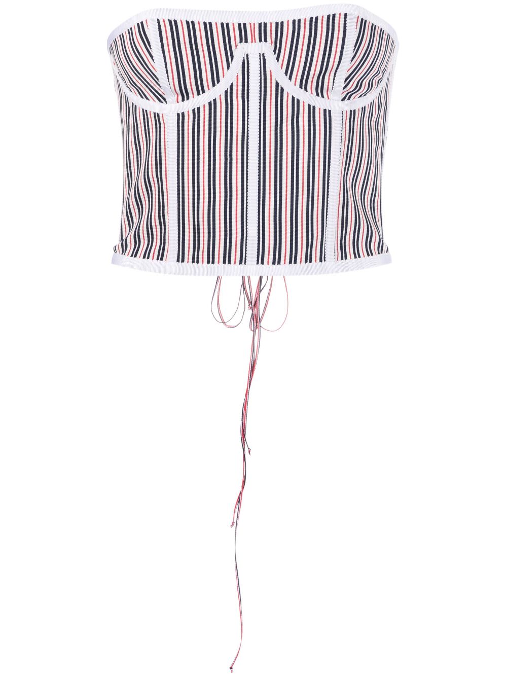Thom Browne striped corset-style top - White von Thom Browne