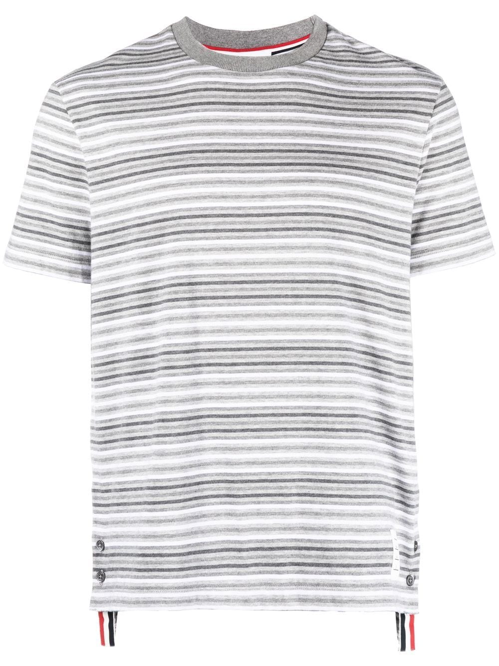 Thom Browne striped cotton T-shirt - Grey von Thom Browne
