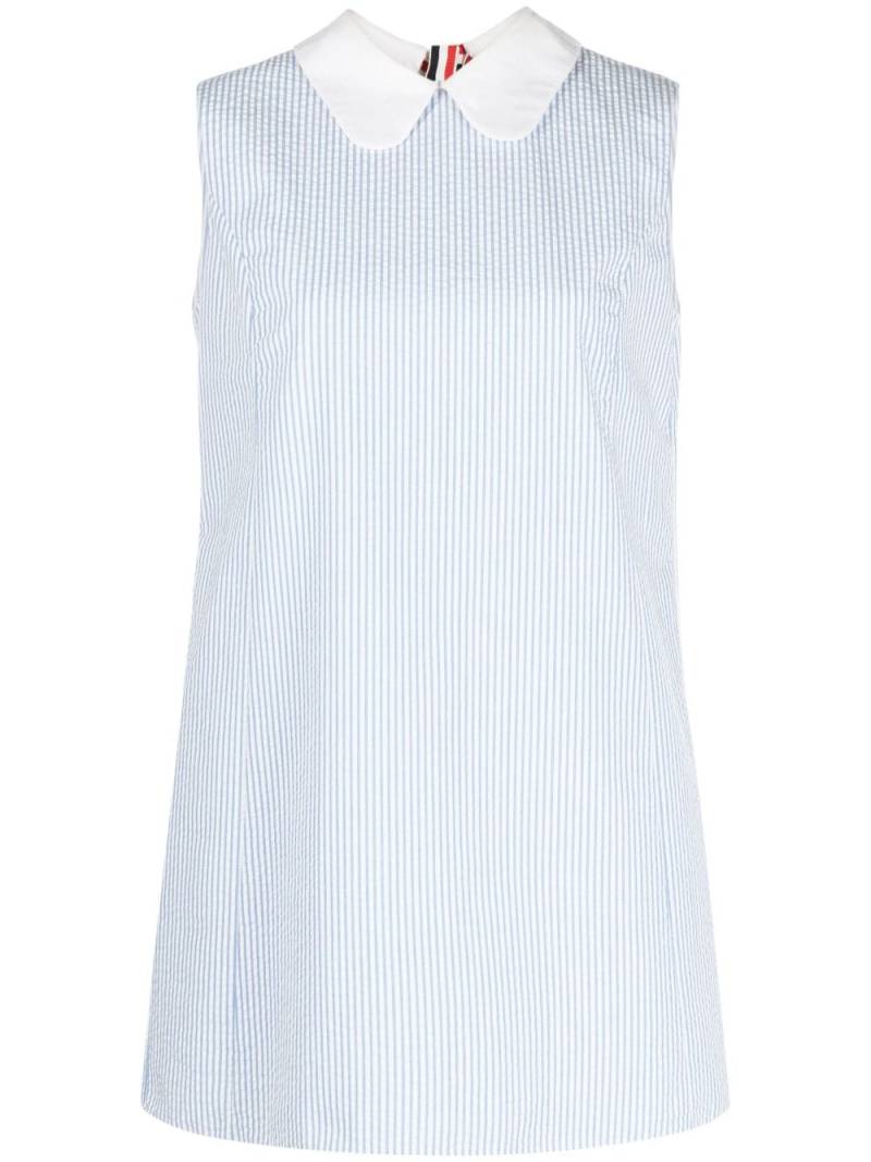 Thom Browne striped cotton-seersucker minidress - Blue von Thom Browne