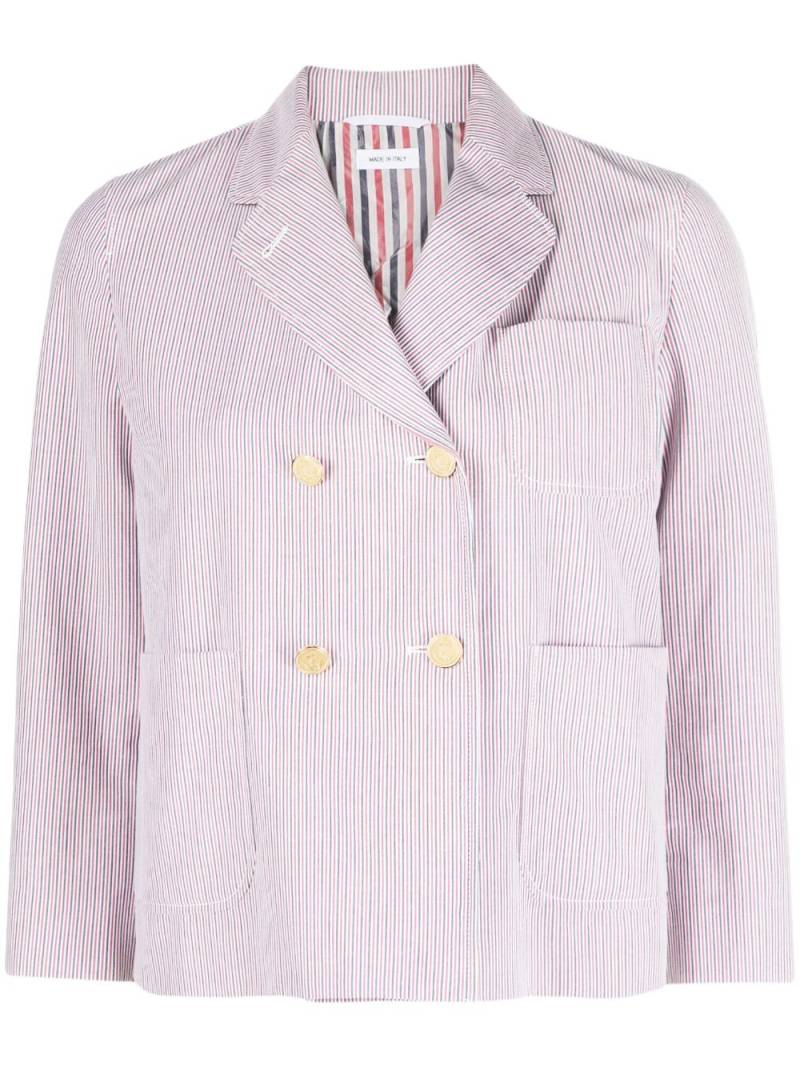 Thom Browne striped double-breasted jacket - Red von Thom Browne