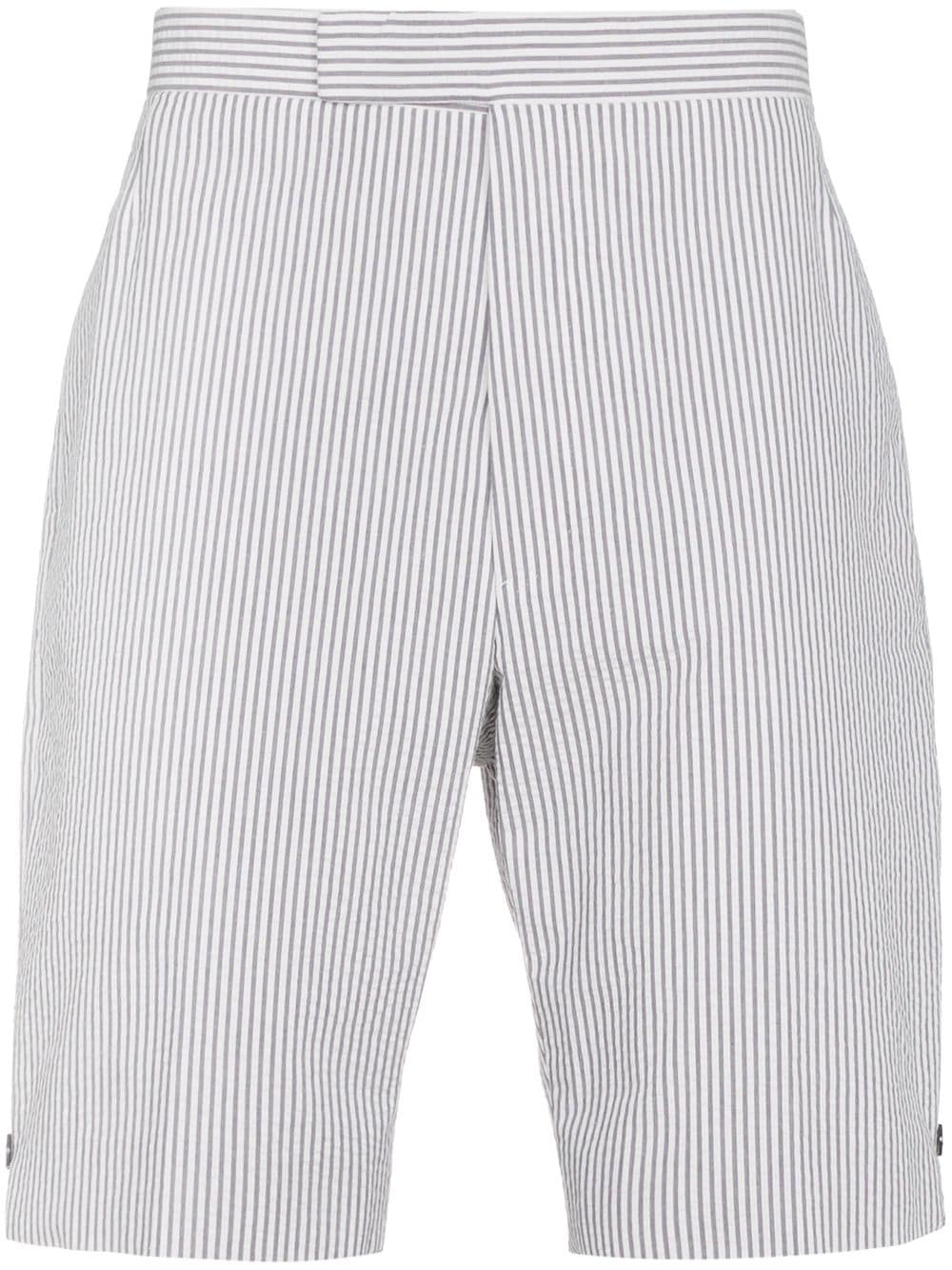 Thom Browne striped linen shorts - Grey von Thom Browne