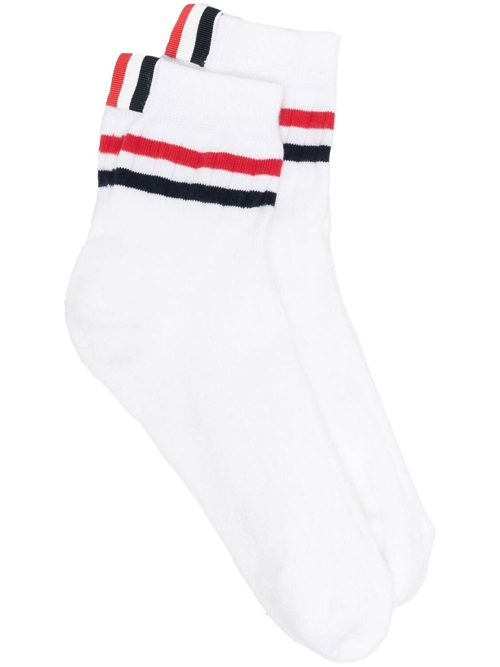 Thom Browne striped rib-knit socks - White von Thom Browne