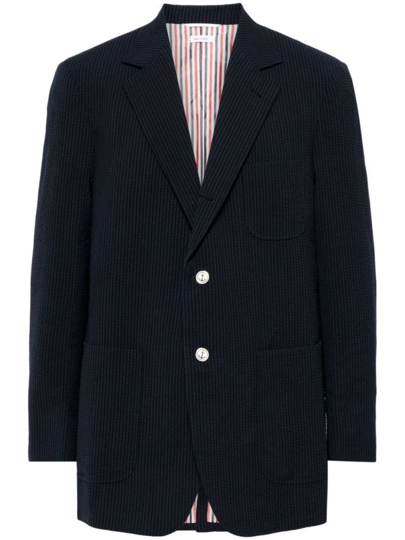Thom Browne striped seersucker blazer - Blue von Thom Browne