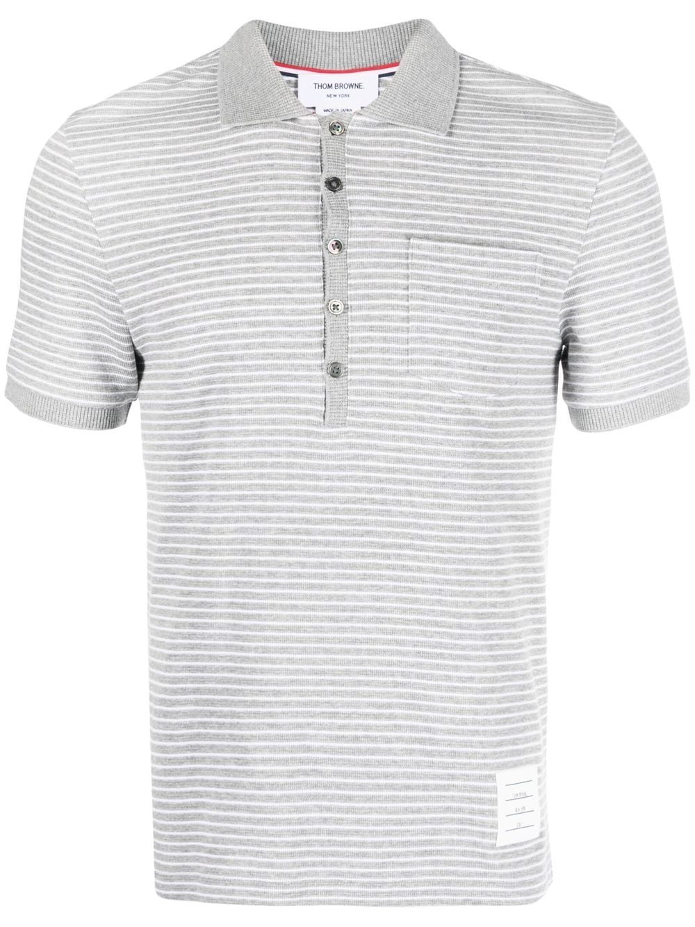Thom Browne striped short-sleeve polo shirt - Grey von Thom Browne