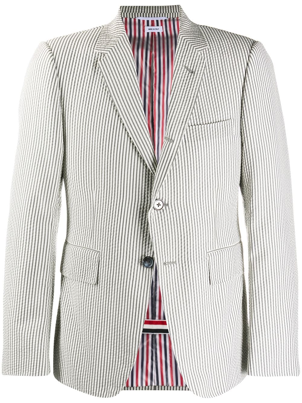 Thom Browne striped single-breasted blazer - Grey von Thom Browne