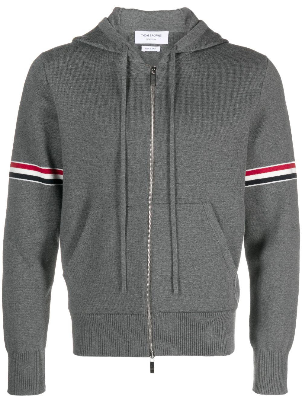 Thom Browne striped zip-up hoodie - Grey von Thom Browne